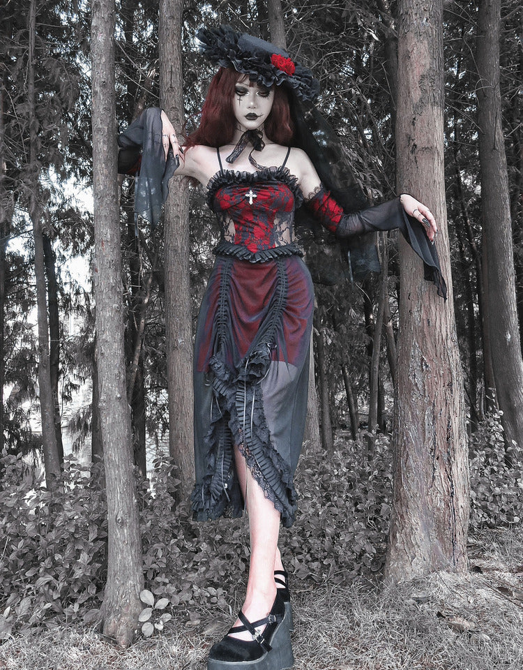 Blood Supply - Drawstring Christmas Gothic Lolita Long Dress