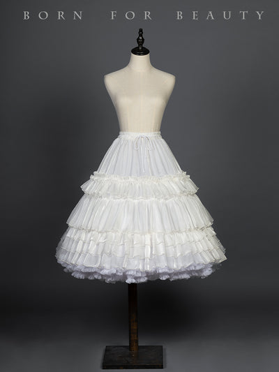 (Buyforme)Youpairui~Puffy and Violent Fishbone Clouds Lolita Petticoat free size white long version 