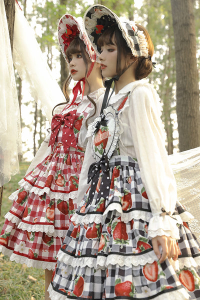 Alice Girl~Sweet Plaid Lolita Salopette Dress   