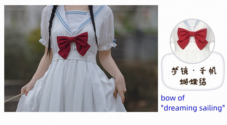 With Puji~Cute Lolita Headdress Accessories Collection bow of "dreaming sailing" free size 