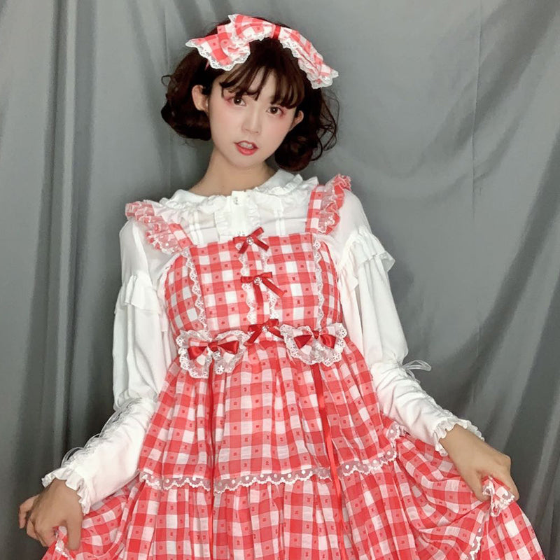 Sakurada Fawn~Plus Size Lolita Shirt Mutton Sleeve Lace Blouse 2XL white 