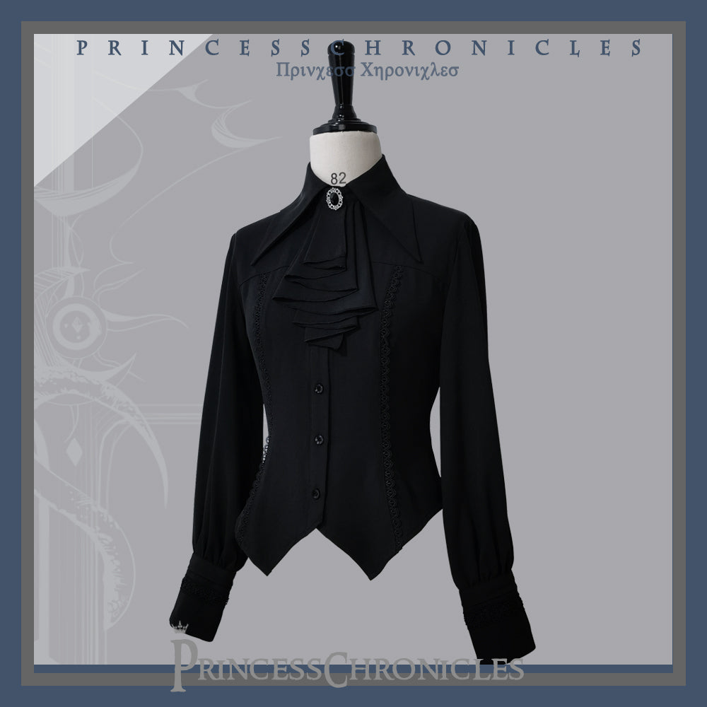 Princess Chronicles~Black and Blue~Retro Ouji Lolita Shirt