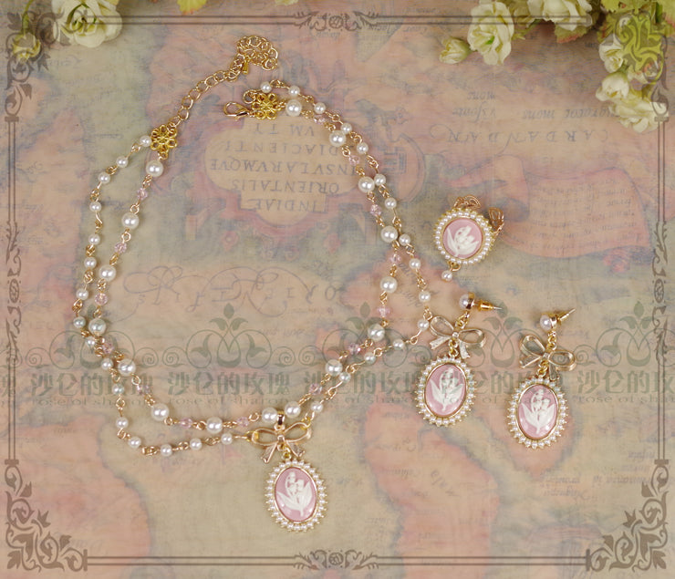 Rose of Sharon~ Cameo Lolita Retro Necklace 4 Colors   