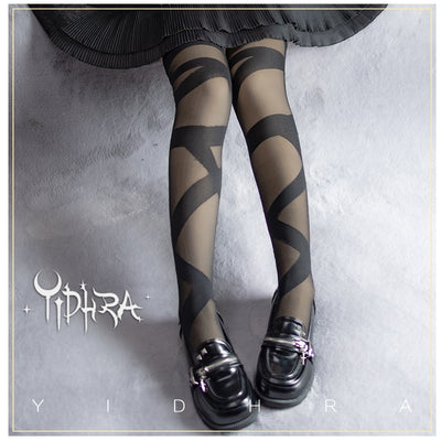 Yidhra~Reverberation Summer Long Stockings free size black stockings 
