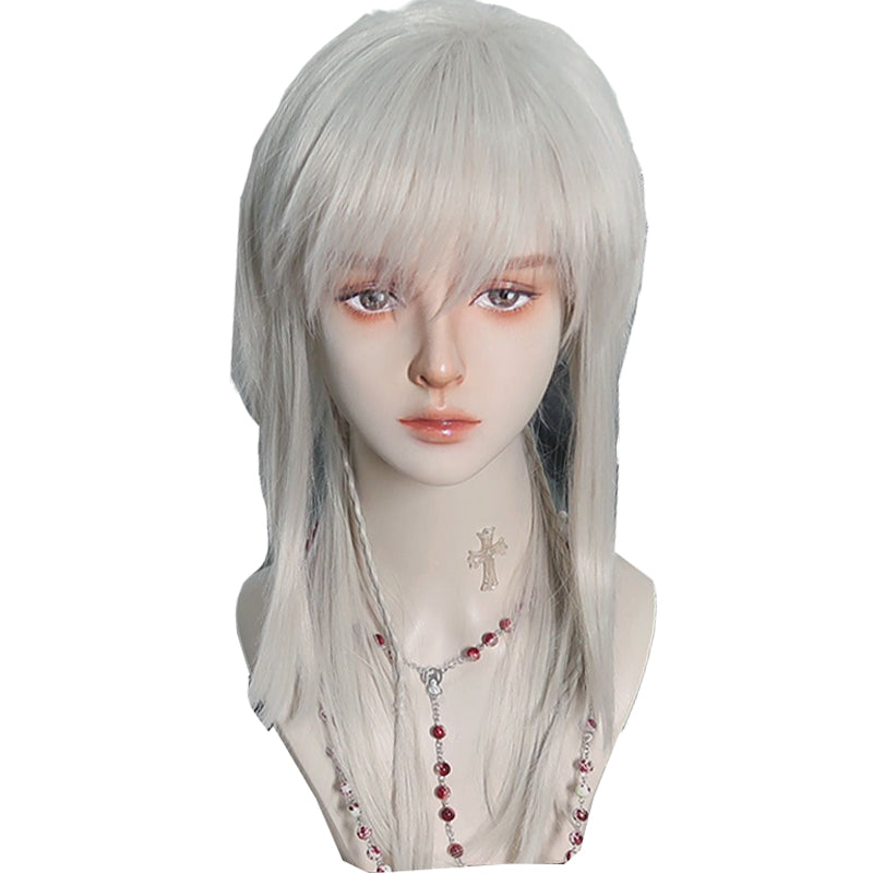 PippiPalace - Shikigami - Silver Gray Ancient Crown Wig silver white wig+ hairnet+ airbag comb