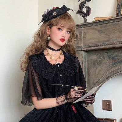 Miss Point~Woody Rose~ Elegant Flower Lolita Hat   