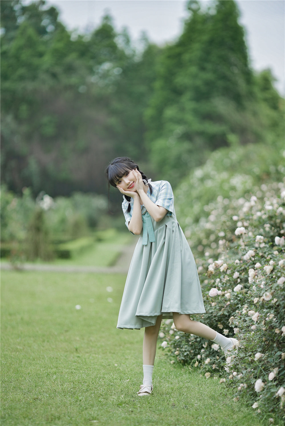 EESSILY~Macaron Waffle~Kawaii Lolita Short Sleeve Summer OP 8314:139774