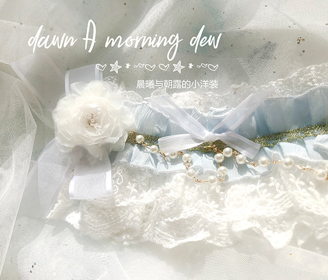 (Buyforme)Dawn and Morning~Flower Wedding Lolita Accessories Headdress Set   