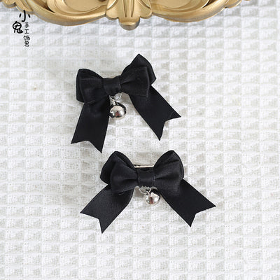 Xiaogui~Sweet Japan Fashion Lolita Bell Bow Clip black  