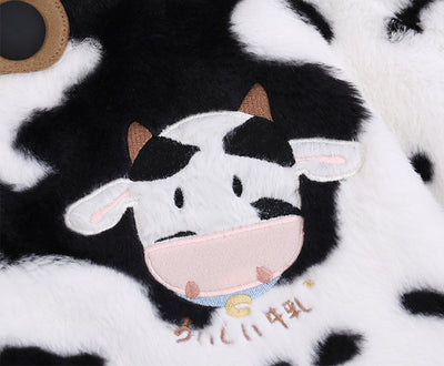 To Alice~Cream Ox~Kawaii Lolita Fur Coat with Cow Stripe   