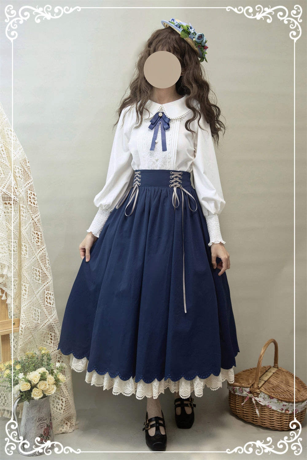 EESSILY~Countess's Autumn Tour~Retro Lolita Embroidery Long SK 8318:129566