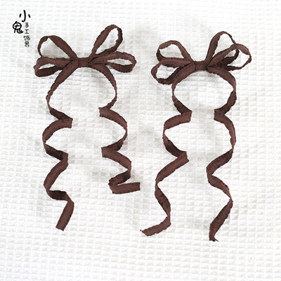 Xiaogui~Sweet Lolita Spiral cos Headdress coffee color (pair)  
