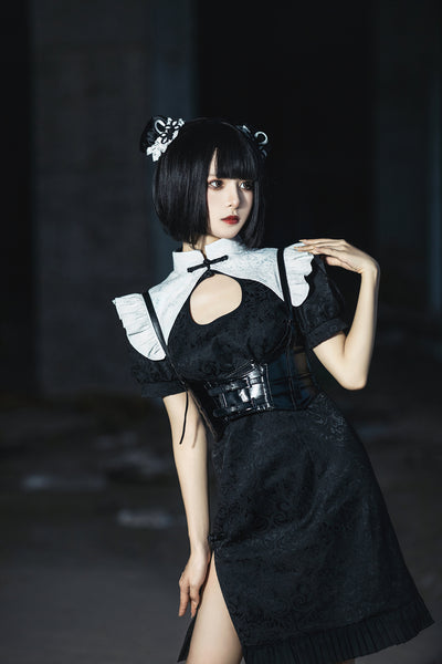 YourHighness~Battle Maid Qi Lolita Cheongsam Gothic Dress   