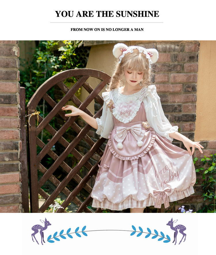 Eieyomi~Bear Bakery~Kawaii Lolita Flower Bud Dress   