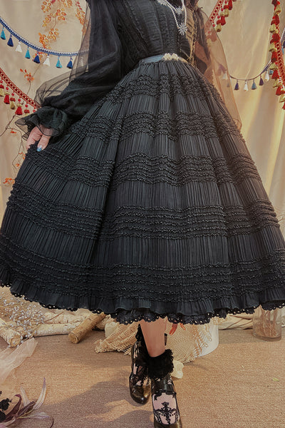 Miss Point~Icing Sugar~Elegant Retro Pure Color Lolita Long Skirt   