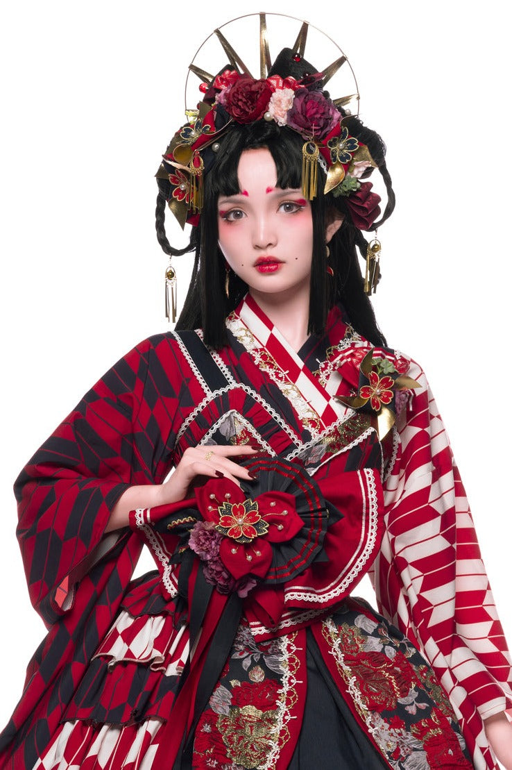 Youruipai - Japanese Wa Lolita Tea Party Red Dress 2370:38039