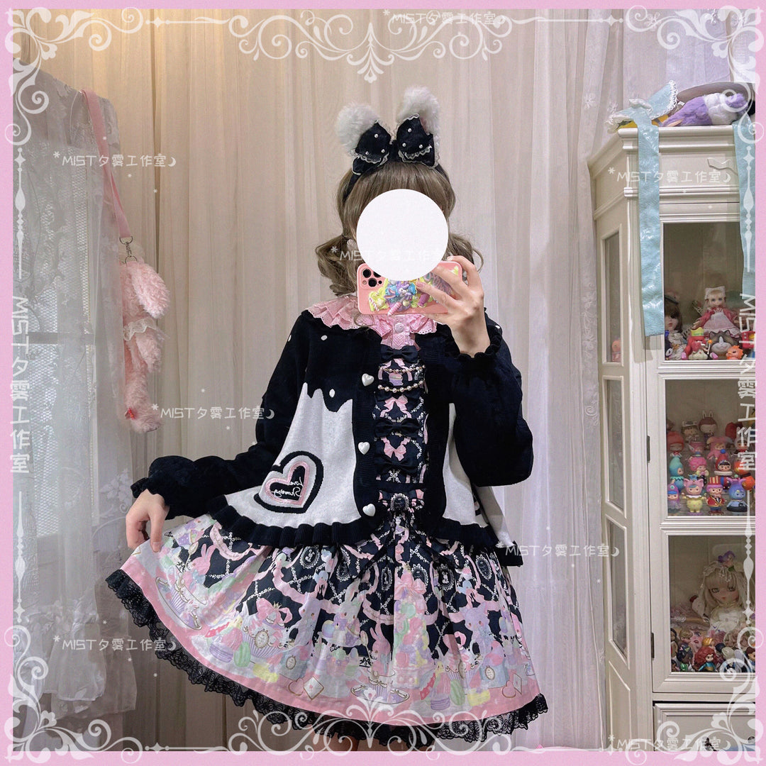 MIST~Beating Heart~Sweet Lolita Thick Sweater Coat Puff Sleeve   