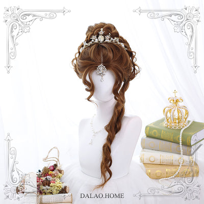 Dalao Home~Lolita Central Parting 70cm Curly Wig free size cold green tea(4-07) 