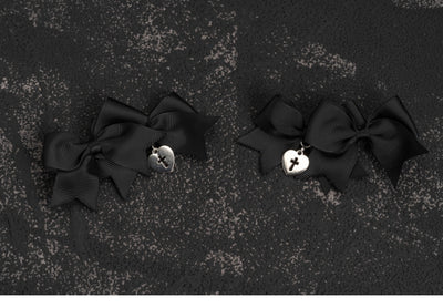 Strange Sugar~Gothic Lolita Cross bows headdress love-heart hair clip(a pair)  