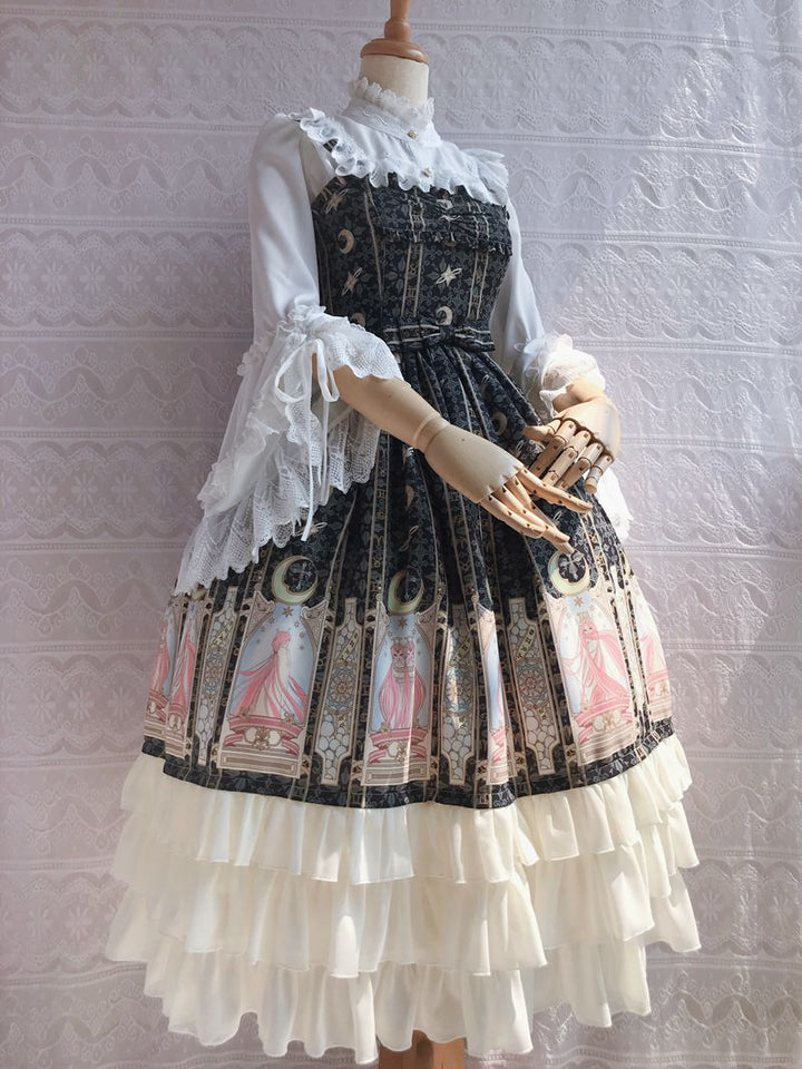 Yilia ~ Constellation Printing Chiffon Lolita JSK Dress   