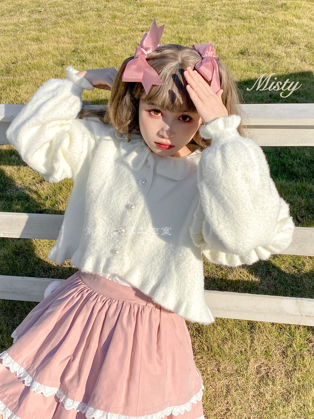 MIST~Small Ointment~Sweet Lolita Thick Sweater Coat Puff Sleeve   