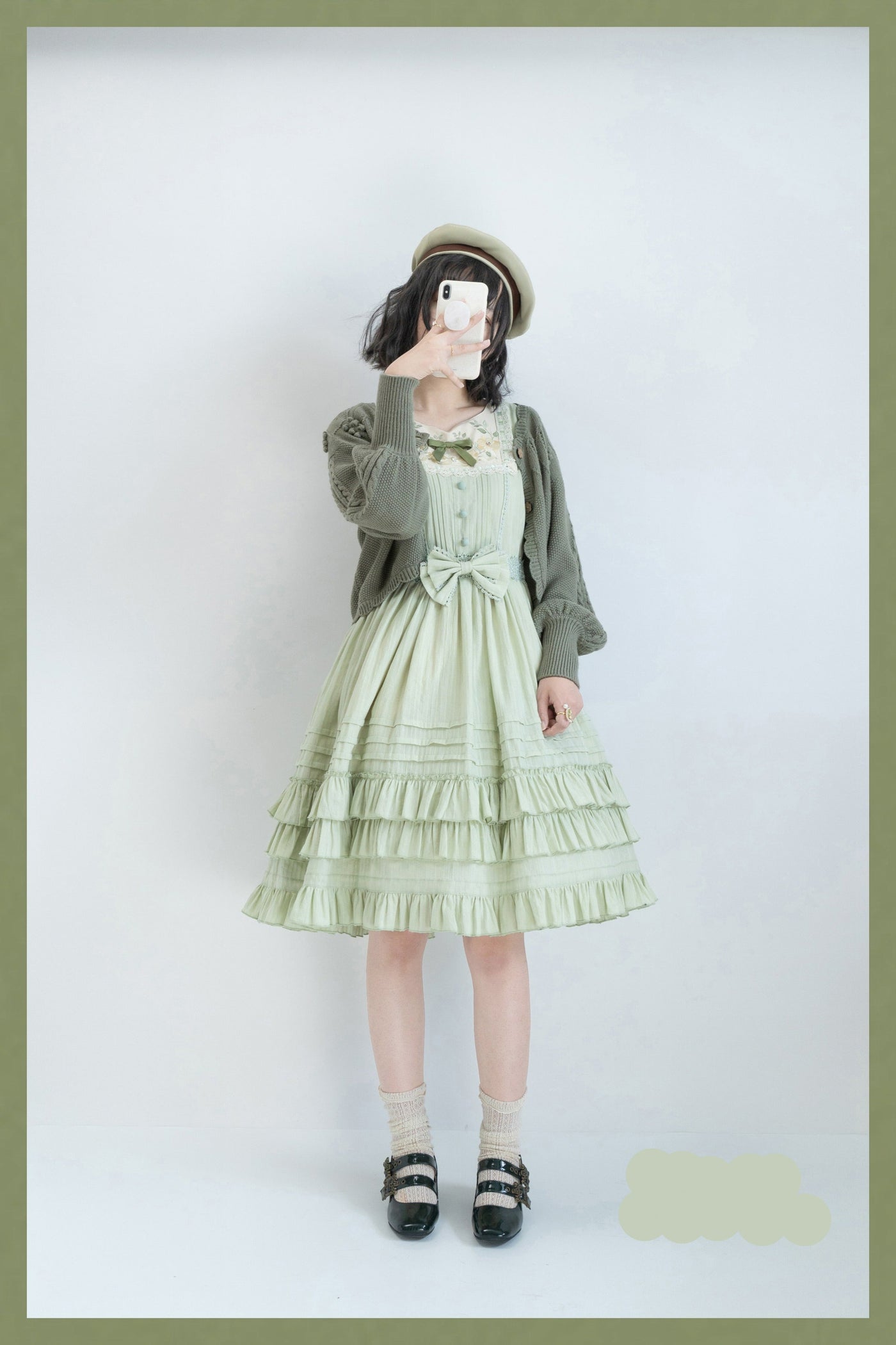 Strawberry Witch~Nelly Girl ~Summer Lolita JSK Dress XS grass green 