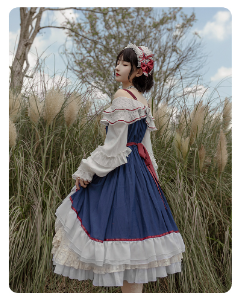 With Puji～Snow White - Lolita Flounce Hemline OP Dress
