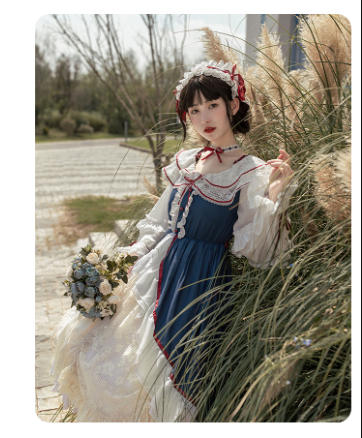 With Puji～Snow White - Lolita Flounce Hemline OP Dress