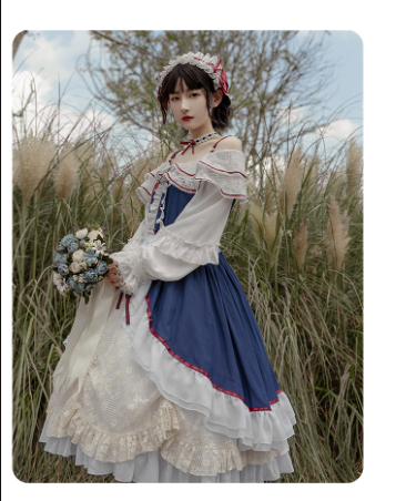 With Puji～Snow White - Lolita Flounce Hemline OP Dress