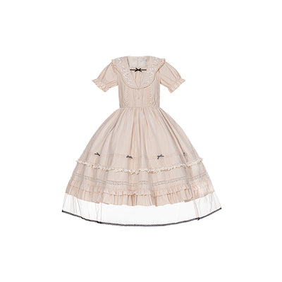 With PUJI~Glass Window~Classic Lolita Cotton OP Dress S classic OP only 