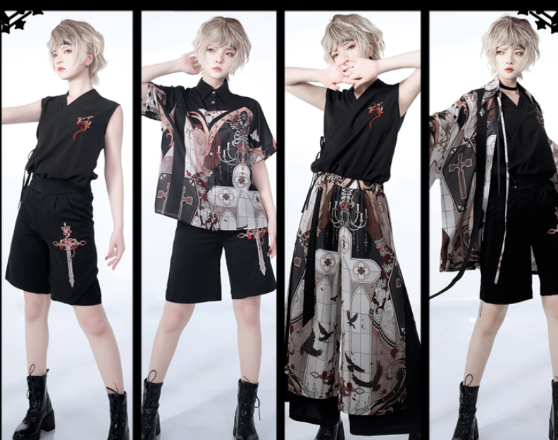 Princess Chronicles - Night Instructions - Ouji Lolita Printed Loose Trousers
