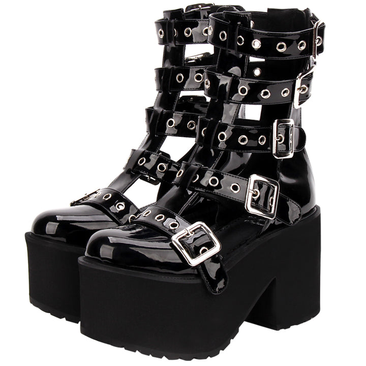 Angelic Imprint ~ Gothic Lolita Punk Platform Boots Sandals   