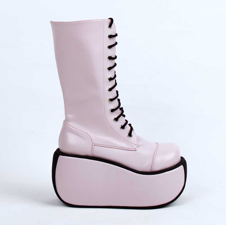 Angelic Imprint ~ Fashion Crossover Strap Punk Lolita Boots   