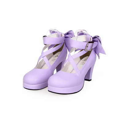 Angelic imprint~Princess Bowknot Lolita Heels Shoes 37 purple 