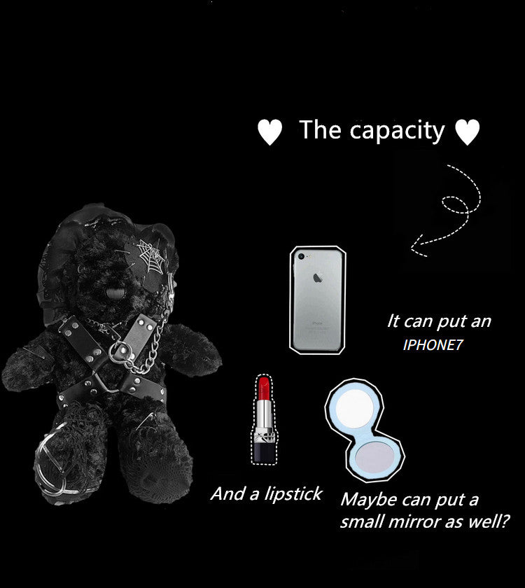 Blood Supply～Gothic Lolita Dark-themed Black Bear Bag