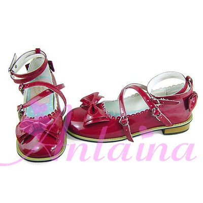 Antaina ~ Japanese Style Lolita Tea Party Shoes Size 42-45 matte wine red 42 