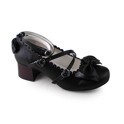 Antaina~Lolita Tea Party Heels Shoes Size 33-36 33 9988B matte black 4.5cm heel 