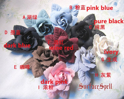 Surface Spell-Gothic Lolita Rose Hairpin Multicolors free size G-ivory 