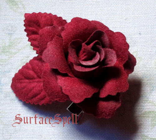 Surface Spell-Gothic Lolita Rose Hairpin Multicolors free size F-wine red 