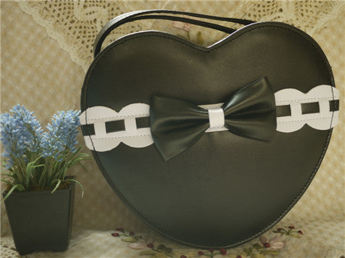 Loris - Cute Heart Bag Lolita Women Bag balck and white