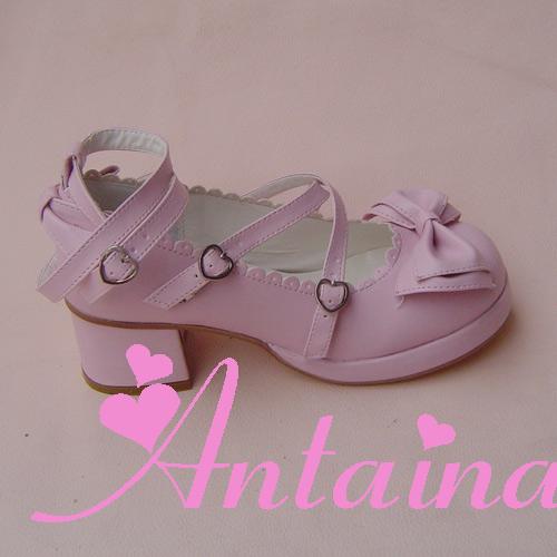 Antaina~Sweet Chunky Heels Lolita Shoes Size 31-36 matte pink 31-33(contact us to tell the size you want) 