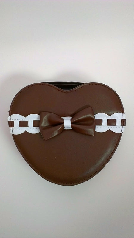 Loris - Cute Heart Bag Lolita Women Bag coffee and white