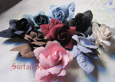 Surface Spell-Gothic Lolita Rose Hairpin Multicolors free size B-pink blue 