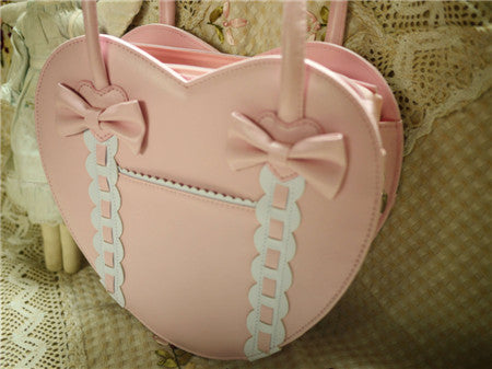 Lolita Pink Heart Shape Crossbody Bag