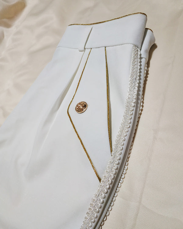 Immortal Thorn - Forever Rose - Retro Ouji Lolita Pants S White pants