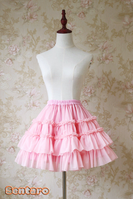 Sentaro - Puff - Elegant Summer Shorts Lolita Skirts One Size peach pink