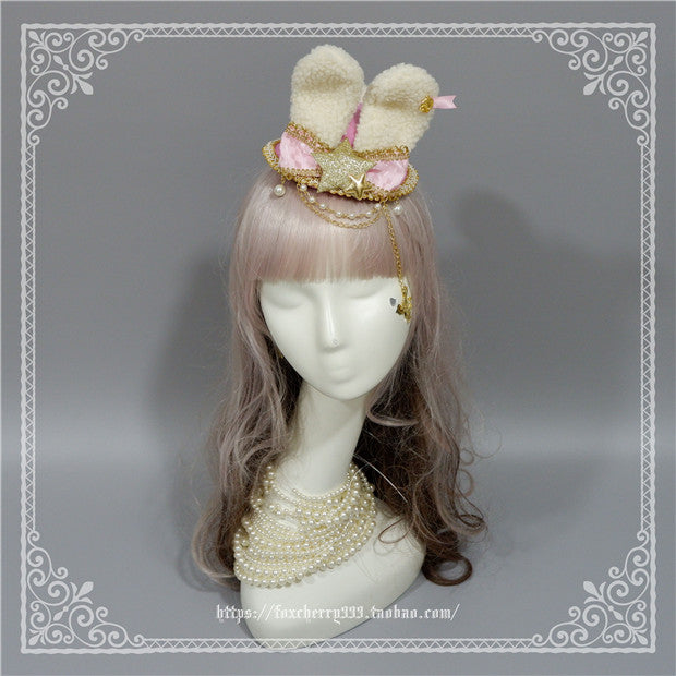 Fox Cherry-Alice Rabbit Ear Lolita Top Hat Multiple Colors