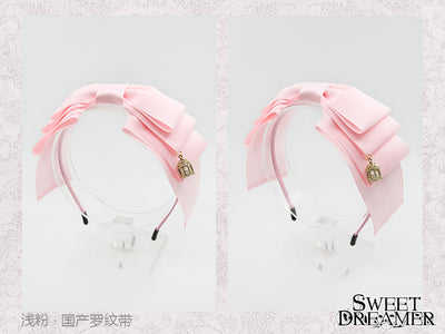 SweetDreamer~Miss Canary Sweet Lolita Bow KC light pink(Chinese matte ribbon)  