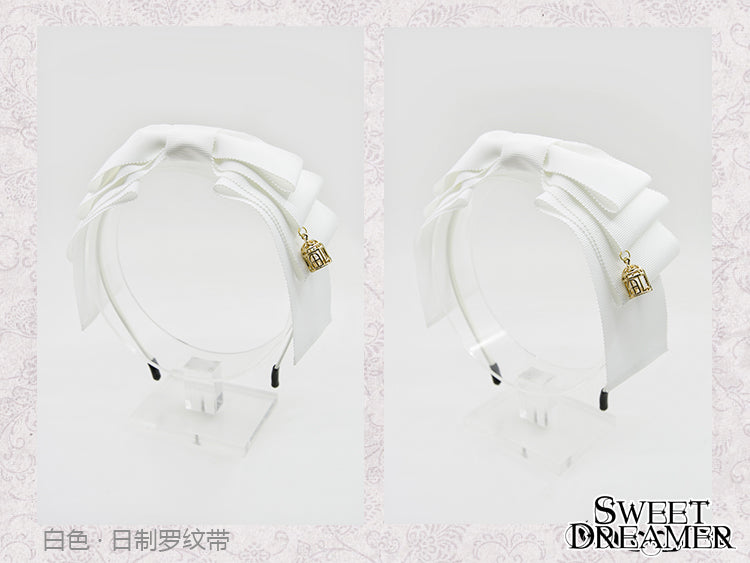 SweetDreamer~Miss Canary Sweet Lolita Bow KC white(Japanese matte ribbon)  