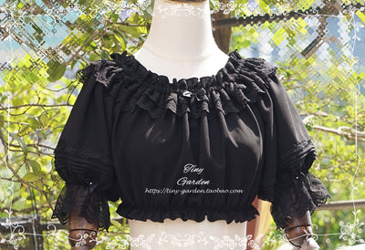 (BuyForMe) Tiny Garden~Retro Summer Chiffon Lolita Shirt free size black 